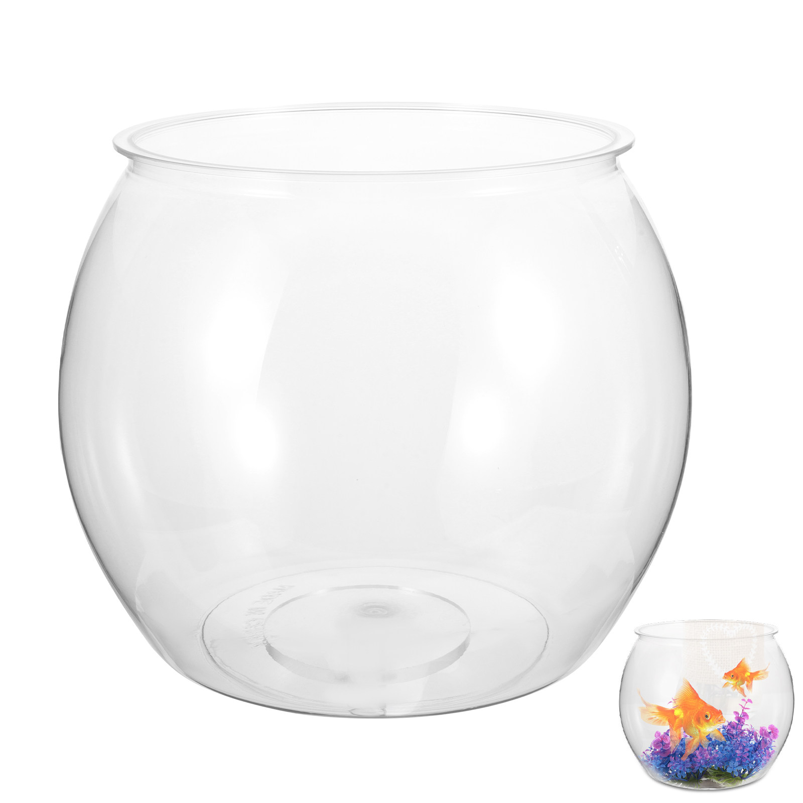 Aquarium Goldfish - Clear Transparent Fish Bowl Plastic Fish