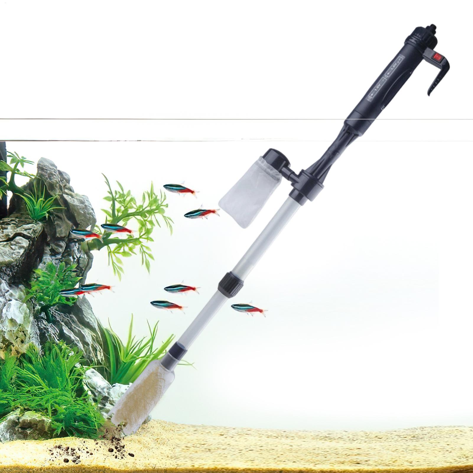 Gravel Vacuum Cleaner - Aquarium Vacuum Adjustable Telescopic USB Aquarium