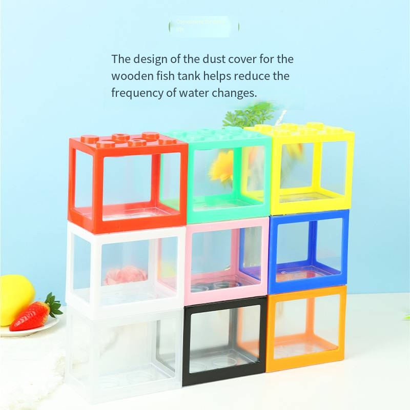 Novelty Block‑Shaped Mini Aqua - đánh giá và giá Aquarium Goldfish