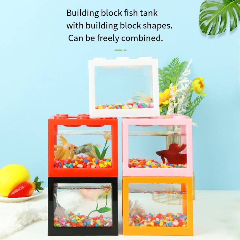 Novelty Block‑Shaped Mini Aqua - đánh giá và giá Aquarium Goldfish