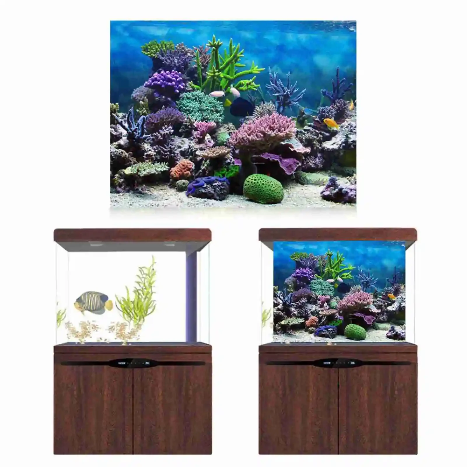 3D Aquarium Landscape Poster R - đánh giá và giá Aquarium Fish Wallpaper