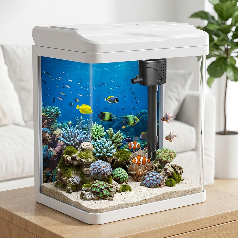 Glass fish tank, home small fi - đánh giá và giá Aquarium Fish No Need Oxygen